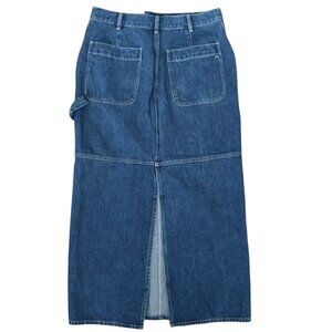 Madewell Skirt Womens 29 Carpenter Loop Maxi Dark Wash Denim Cotton